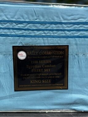 Brand new king size bed sheet set,4PCS, deep pocket,blue Color